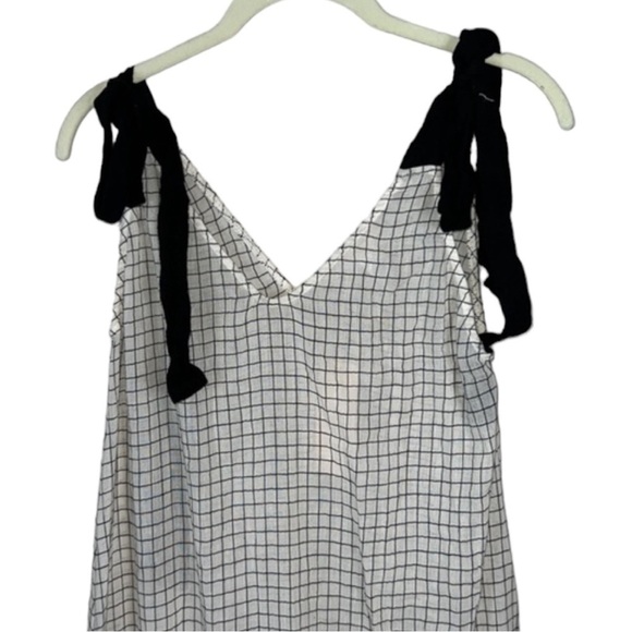 Eberjey Checkered Cream And Black Slit Swim Cover Up Swim Dress Size S - Picture 3 of 7